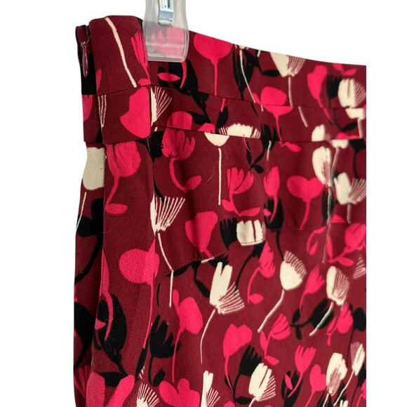 Cabi Corsage Floral Midi Skirt Wine Blossom Red High Low Feminine Flowy Size 4 - Picture 7 of 10